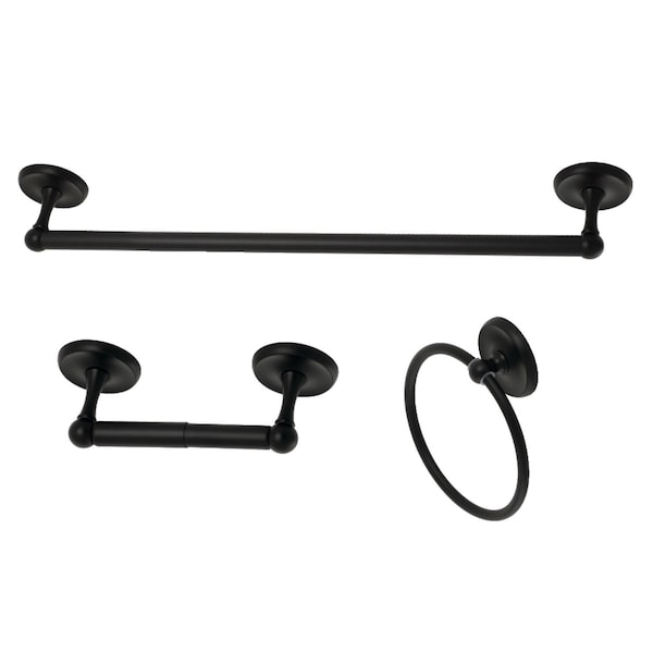 BAK31248MB Victorian 3-Piece Bathroom Accessory Set, Matte Black